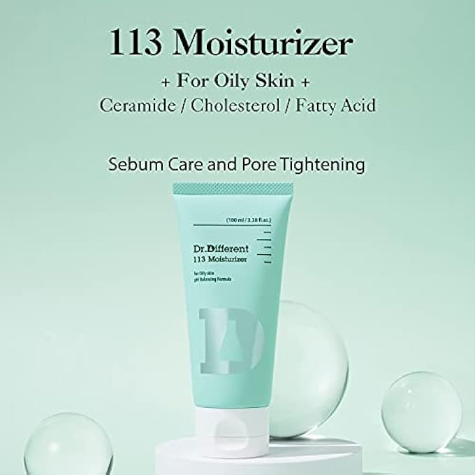 Dr.Different 113 MOISTURIZER - SEBUM CONTROL FACE MOISTURIZER FOR OILY SKIN, PORE REDUCING AND TROUBLE CARE, HYPOALLERGENIC MOISTURIZING AND SOOTHING FACIAL CREAM, 3.38 OZ. - Image 2